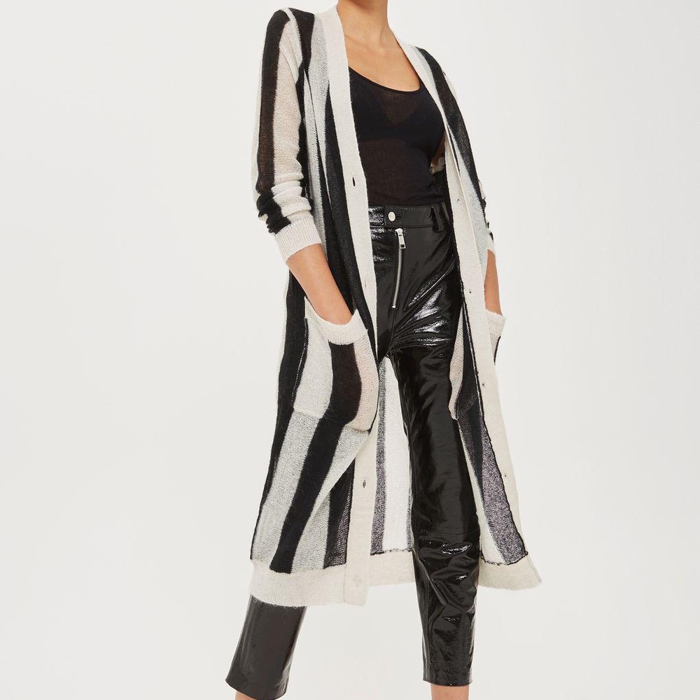 ⚡️SALE! BNWT mohair wool vertical stripe cardigan